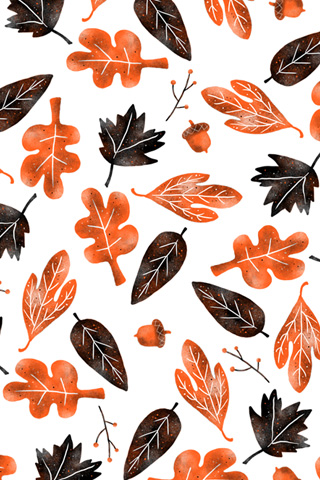 かわいい 落ち葉のイラスト 秋の季節テーマ Iphoneスマホ用ホーム